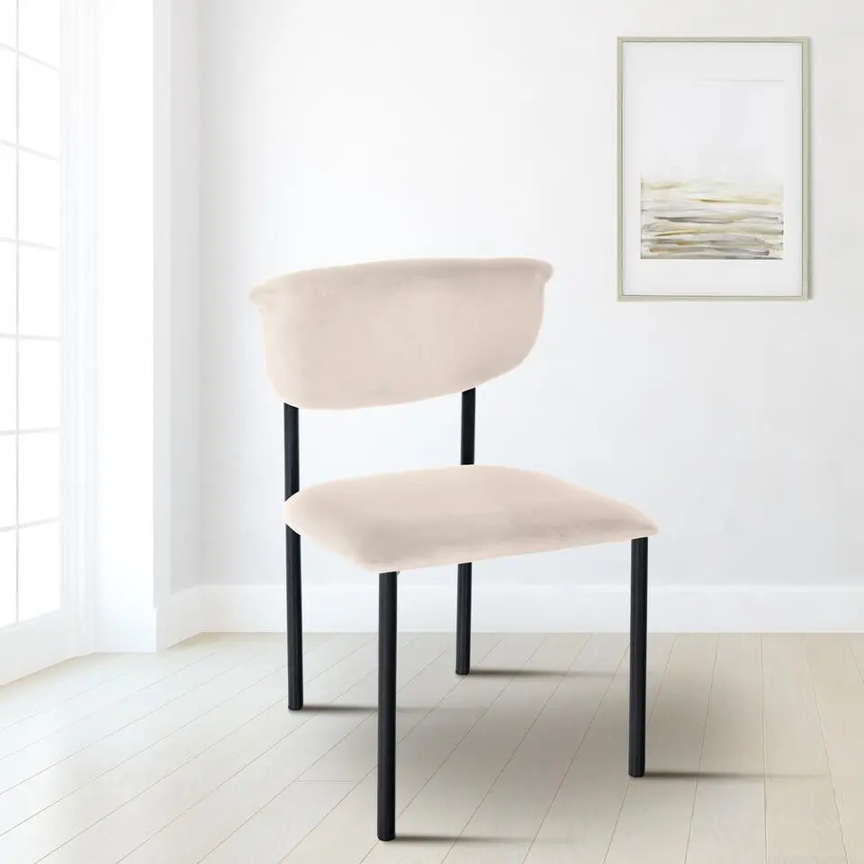 CLP Eetkamerstoel Gambell Fluweel - creme