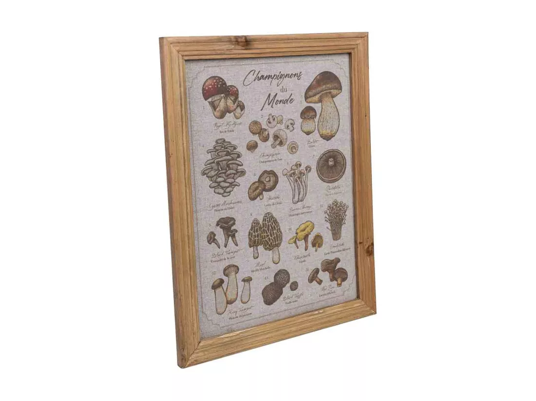 Cadre en bois et tissu imprimé
