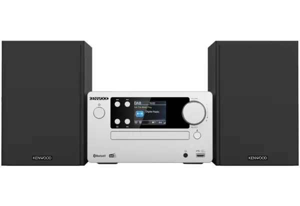 Kenwood Electronics M-725DAB-S, Home audio micro system, Sort, Sølv, 50 W, 2-vejs, 75 dB, 10%