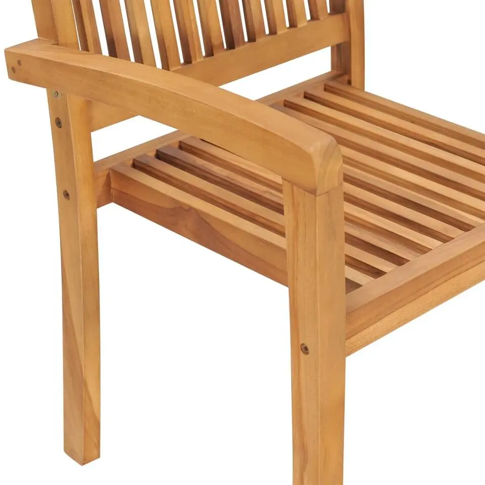 vidaXL - Stapelstoelen - Kussens - Grijs - Hout - 4 stuks