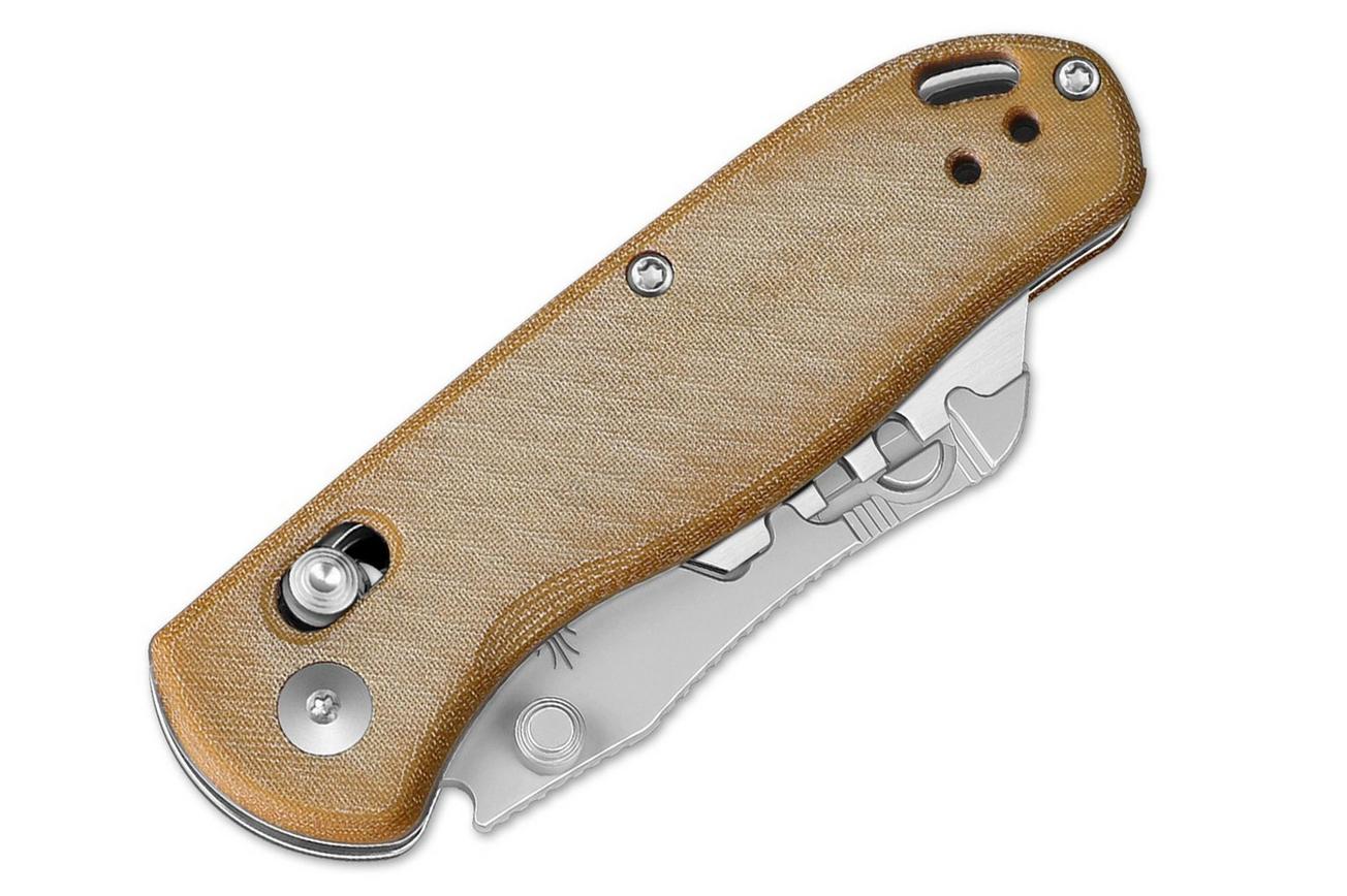 Kizer Drop Bear Utility V3619JA7 Brown Micarta, zakmes