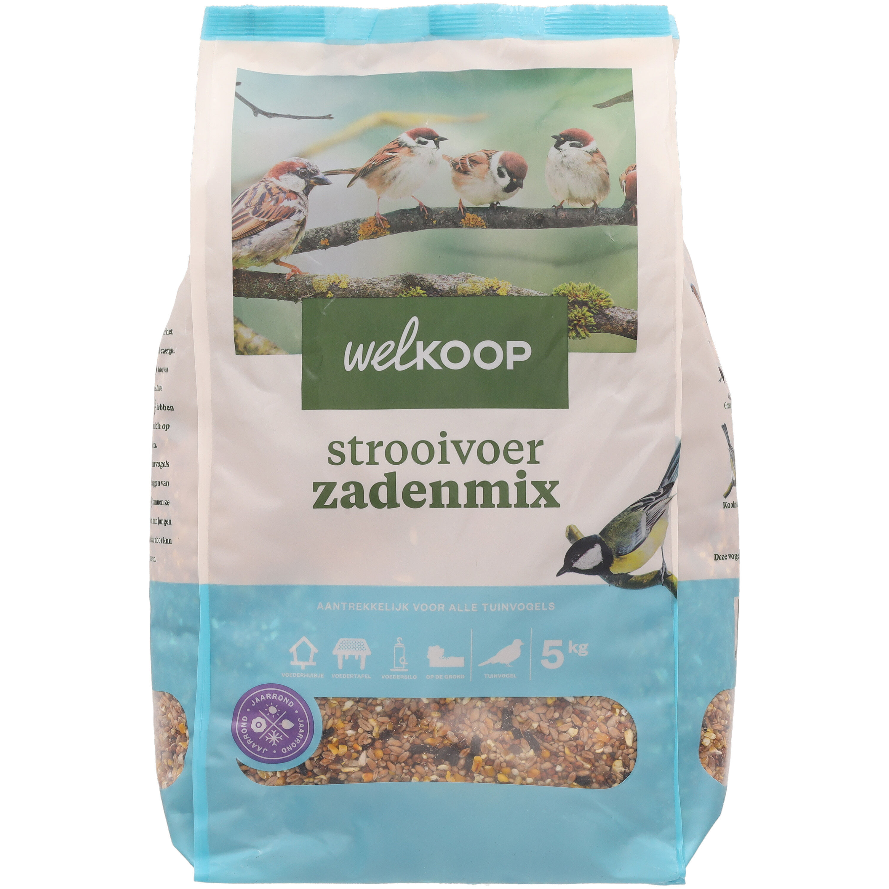 Welkoop - Strooivoer met Zaden - Tuinvogelvoer - 5 Kilogram - Zadenmix
