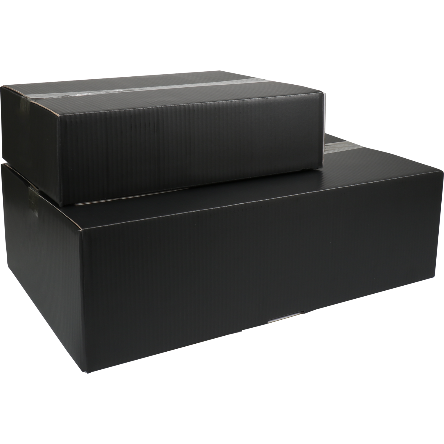 Postpakketdoos, golfkarton, 570x377x170mm, met autolock bodem, zwart