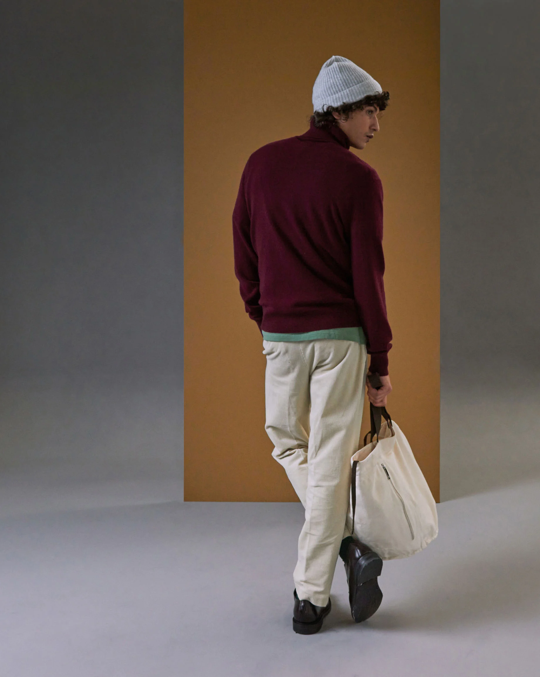 Pull homme col roulé en cachemire 2 fils | Rouge