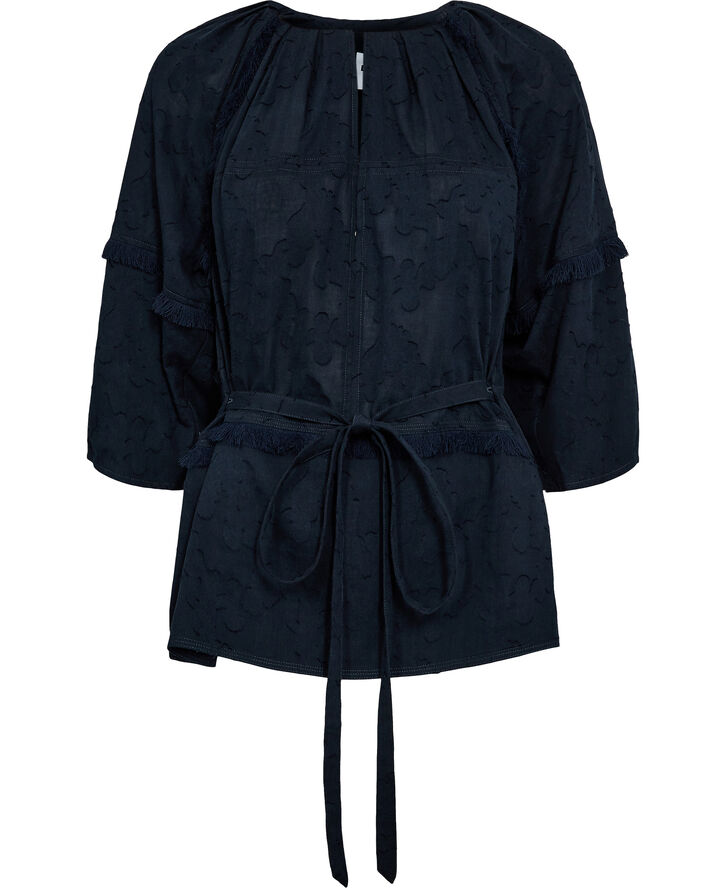 DAY Birger et Mikkelsen Julia - Sheer Cotton Jacquard Dark sapphire