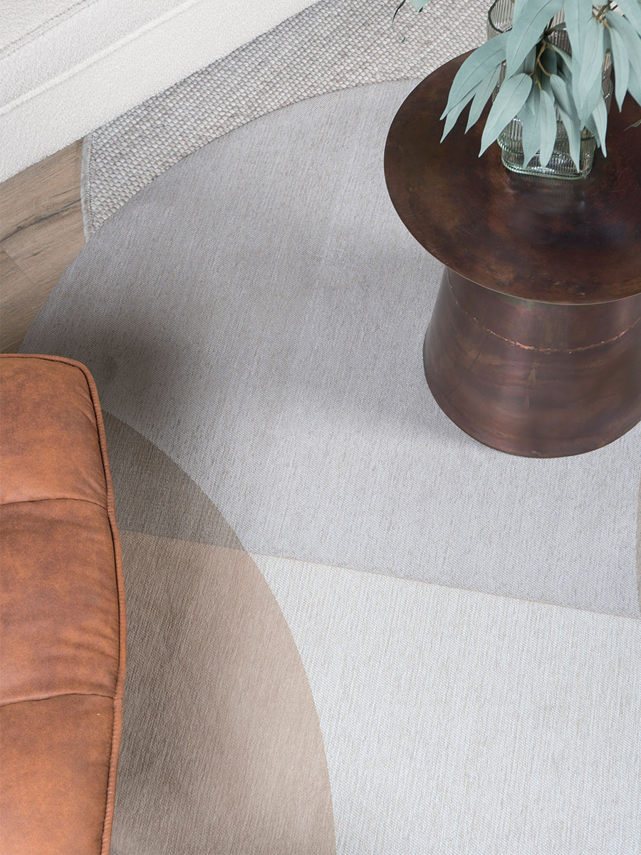 VlVloerkleed Eli Beige ø120 cm