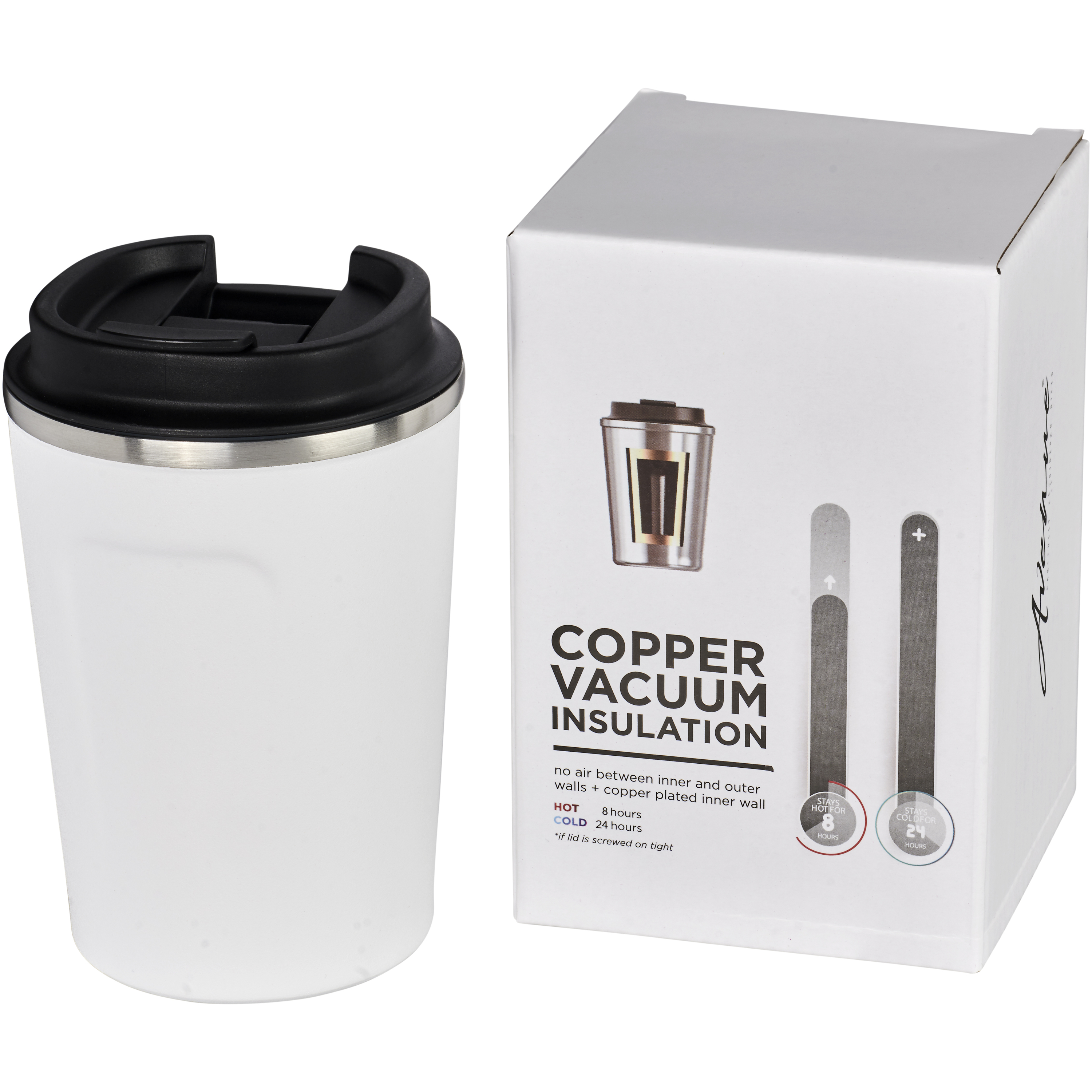EgotierPro 100587 - Tasse Isotherme Cuivre 360ml Étanche et Élégante