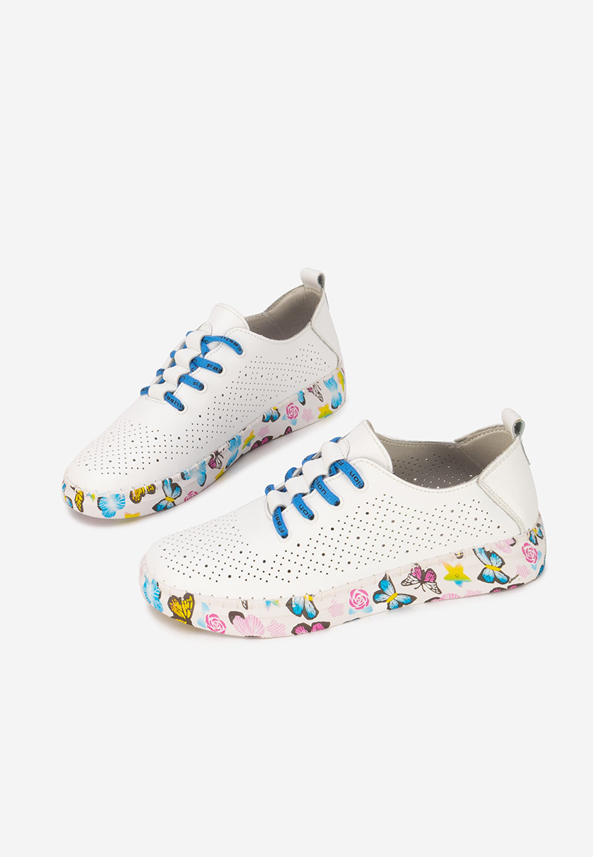 Baskets pour femme en cuir blancs Baty