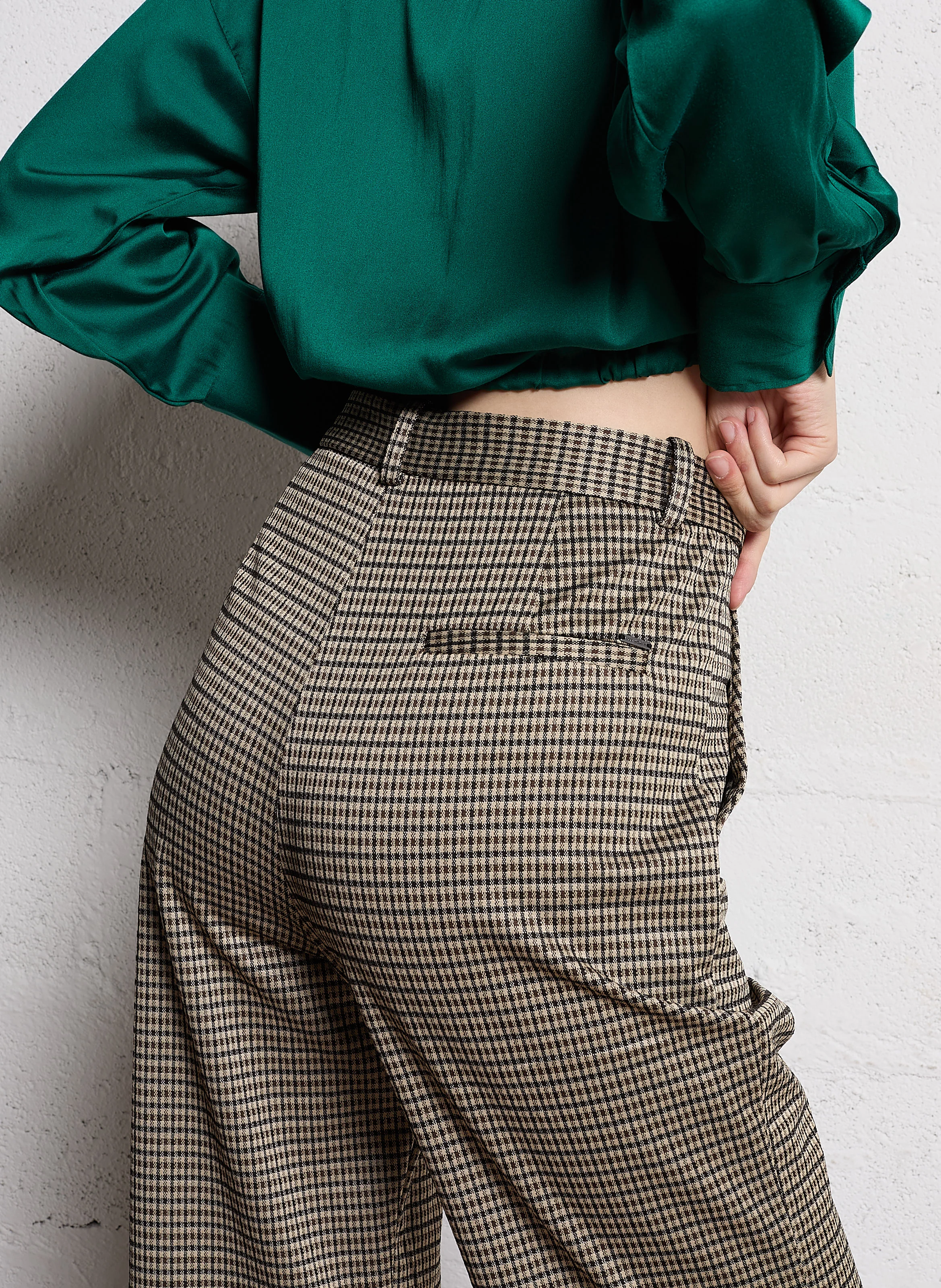 Pantalon droit stretch | Beige