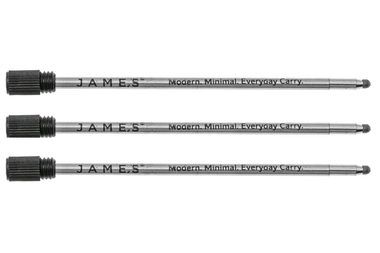 The James Brand The Stilwell D1 Ink Refill CO308903-11 Black, 3 Pack, navulling