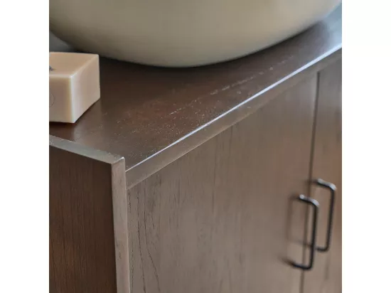 Meuble de salle de bain en mindi massif 90 cm