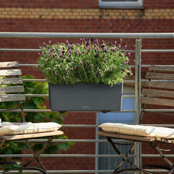 Jardinière balconera color en plastique gris ardoise - 50x19x19 cm