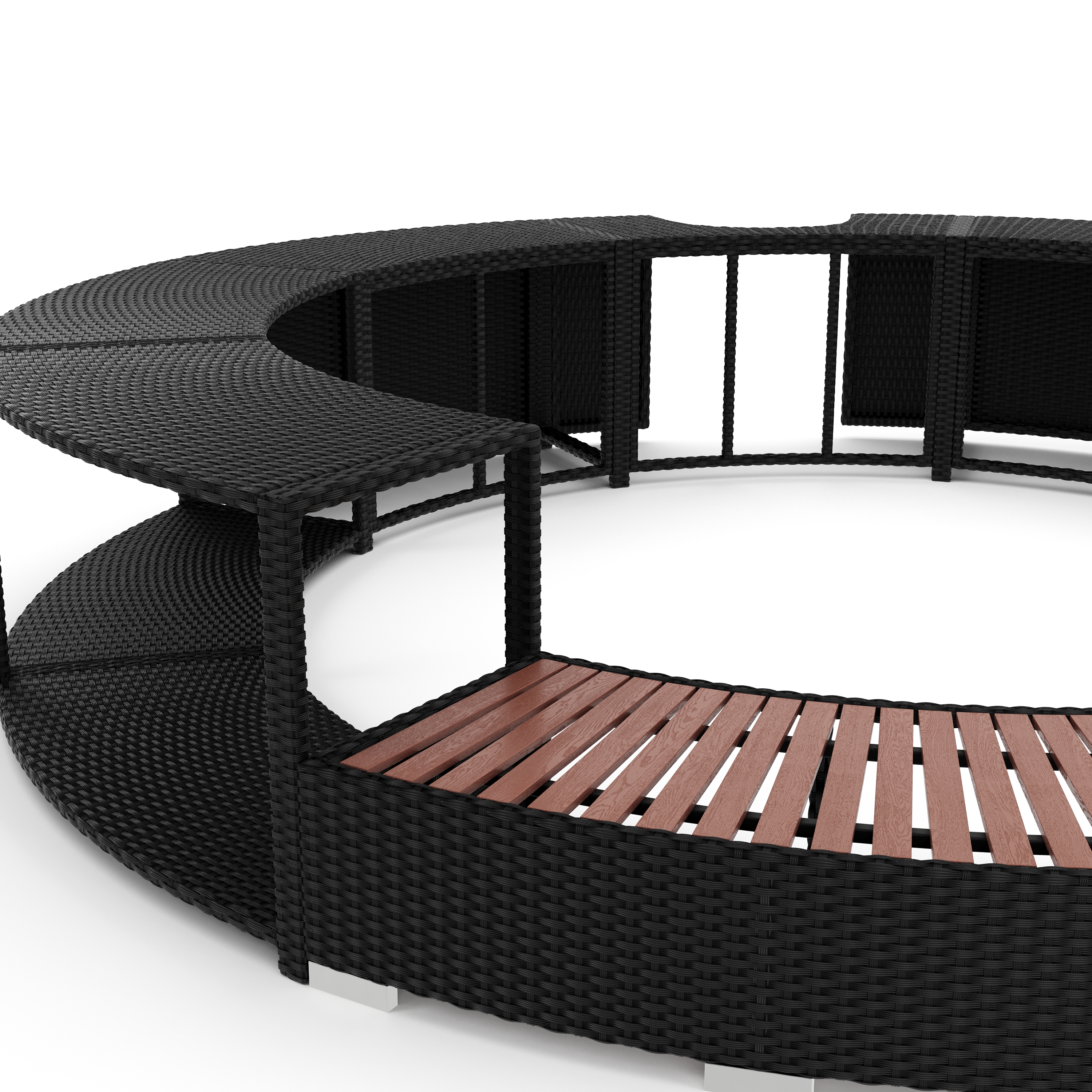 Whirlpool Umrandung Rattan HEAVEN schwarz
