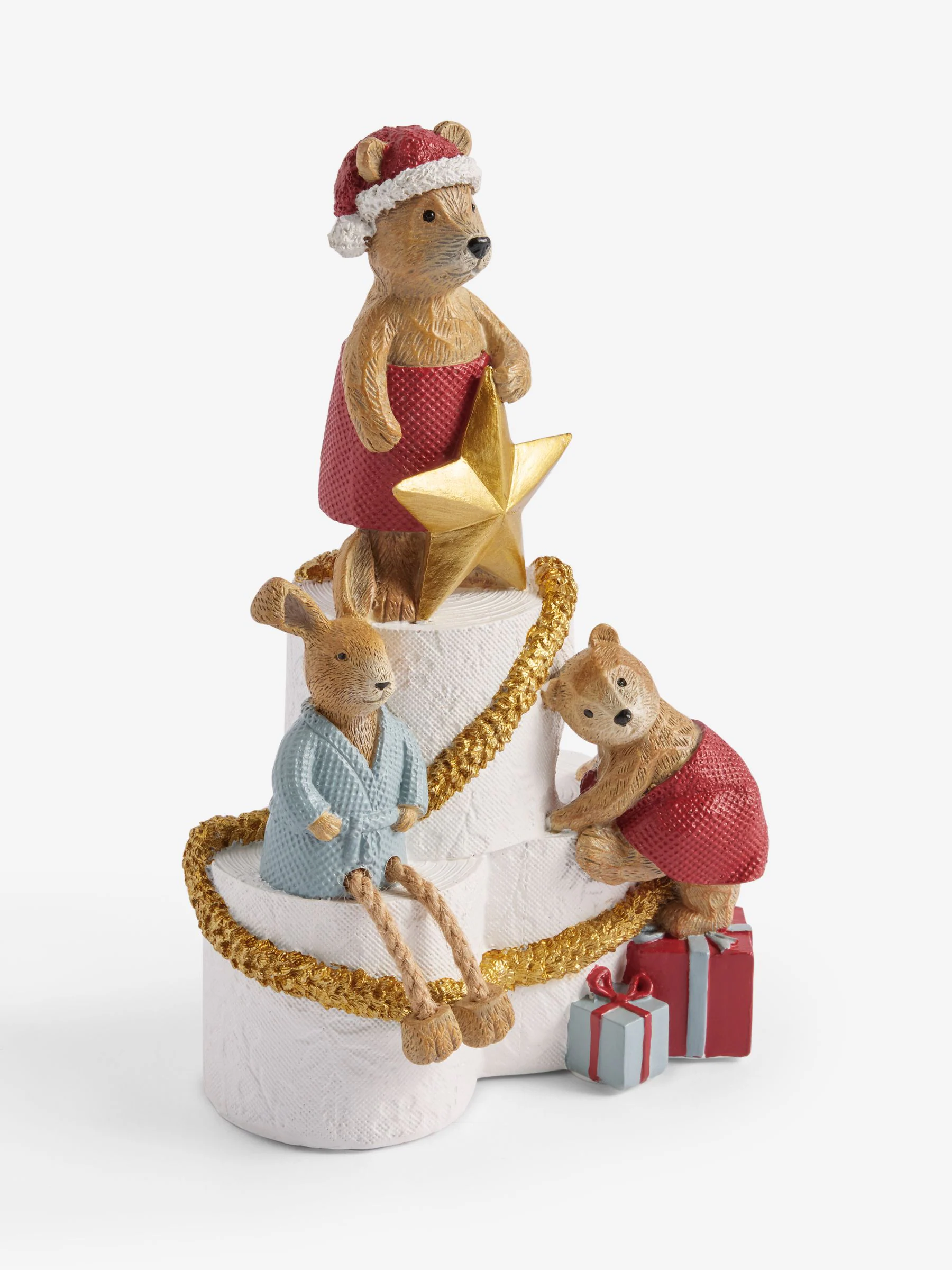 Bertie Beer en Rosie Konijn Toiletrol Kerstmis Ornament