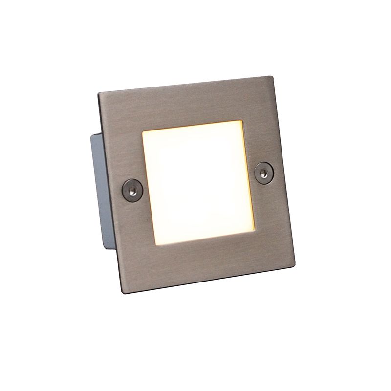 Moderne inbouwspot staal incl LED - Square 7