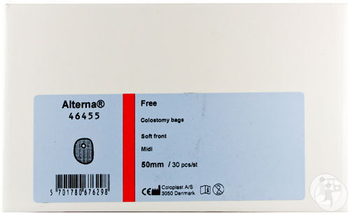 Alterna Free Poche De Colostomie En Deux Parties Fermée Midi 50mm Soft Front 30 Pièces