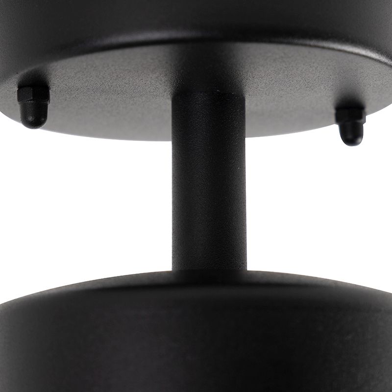 Landelijke buitenplafondlamp zwart met glas IP44 - Elza