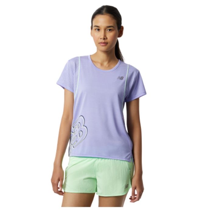 New Balance Dame T-shirts Printed Fast Flight Short Sleeve Lilla