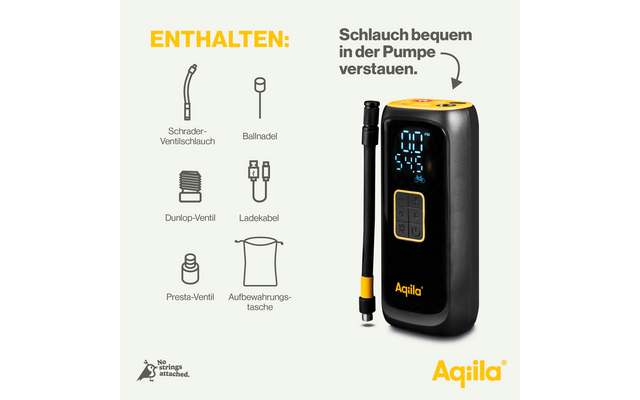 Aqiila Airbird C4 tragbarer Kompressor Luftpumpe integriert mit Powerbank und LED-Taschenlampe 4000 mAh Akku