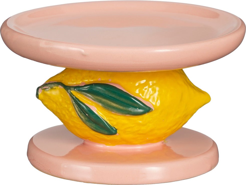 Mica Decorations kandelaar Melika roze / geel / oranje D 15 H 9 cm
