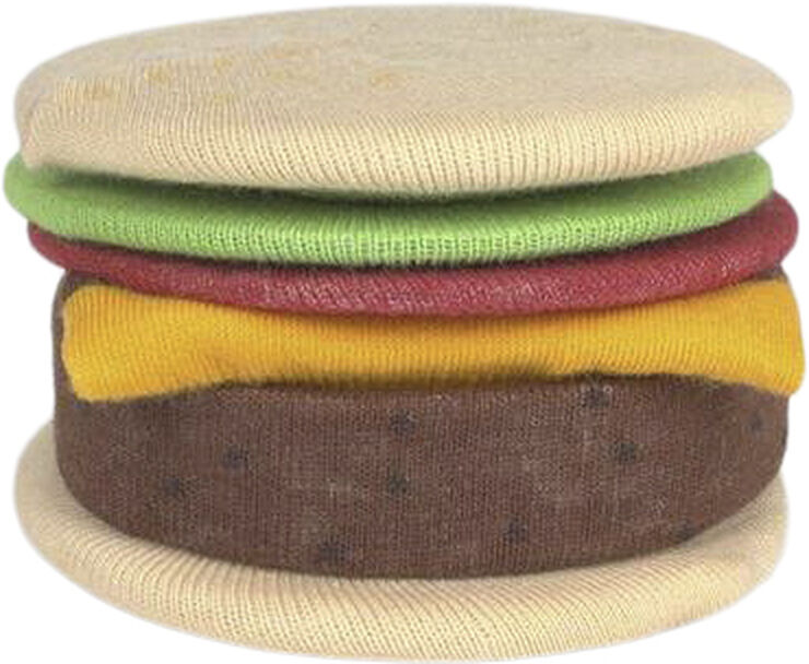 Eat My Socks Strømper - Cheeseburger Multi