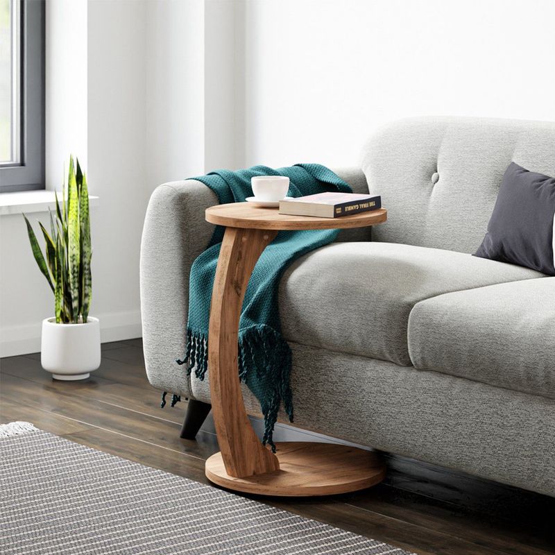 Bijzettafel Holeby 56x38 cm houtkleurig [en.casa]