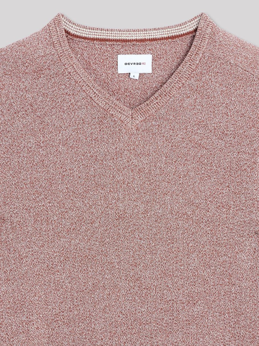 Pull col V en coton