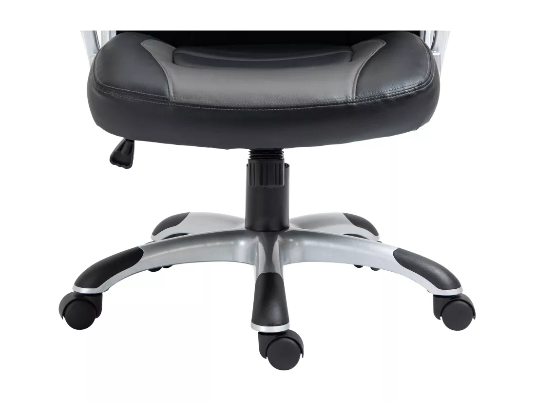 Chaise de bureau - Similicuir & Plastique - Noir / Gris - Foxton