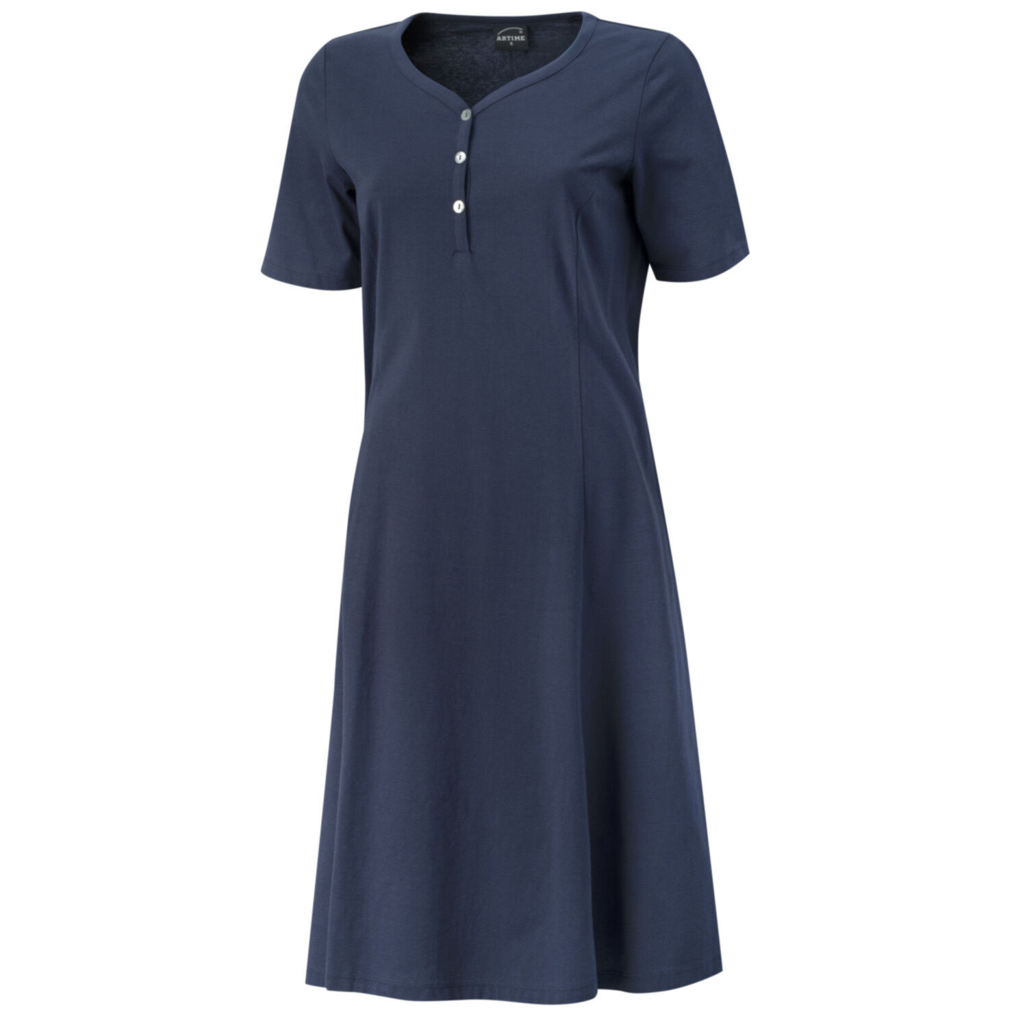 Jersey Kleid in A-Linien Form mit Knopfleiste