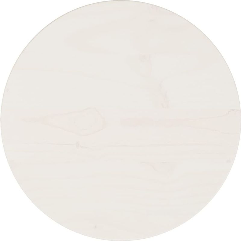 vidaXL - Tafelblad - Rond - Wit - Massief Grenenhout - Ø30 cm