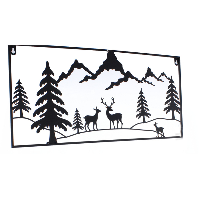Wandbild - Hirsche im Wald - ca. 60 x 0,5 x 30 cm