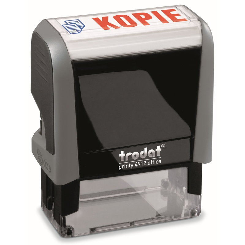 Trodat 4912 Textstempel, KOPIE, rot/blau