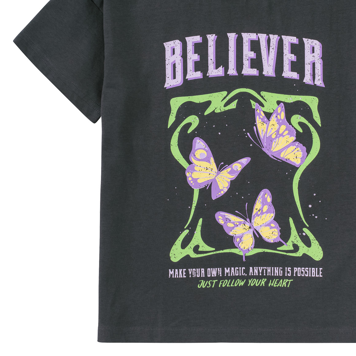 Beatwear Mädchen T-Shirt mit Print dunkelgrau
