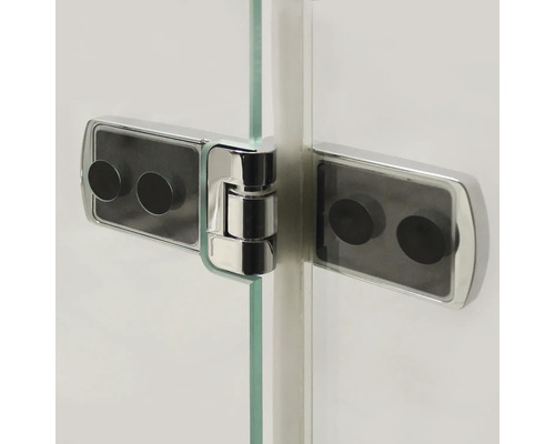 Hoek-instapdeur, 4-delig, Breuer Avanta 120x120 cm, satijnen afwerking, chroom profielkleur