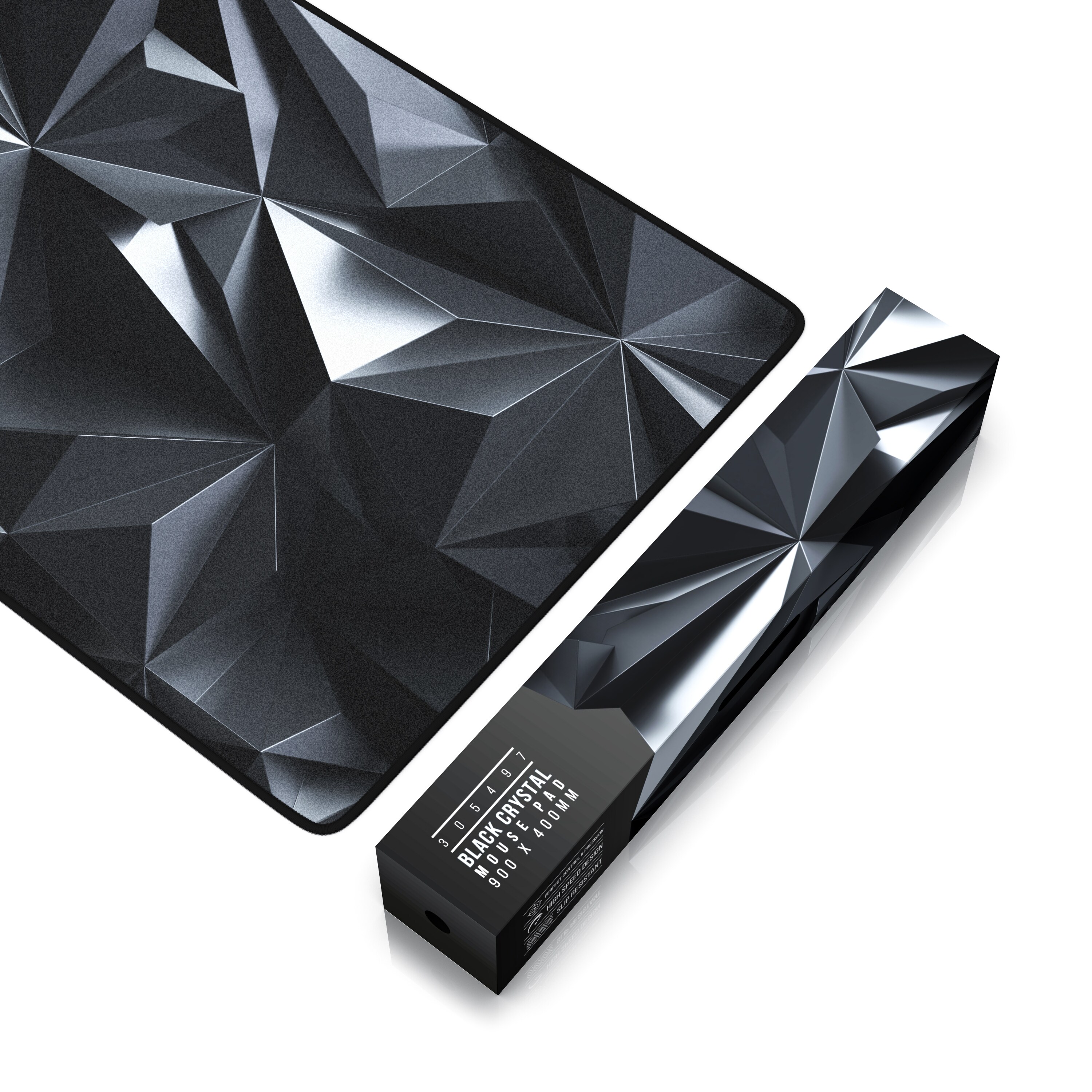Titanwolf Gaming Mauspad, 900 x 400mm XXL Mousepad, verbessert Präzision & Geschwindigkeit, Black Crystal