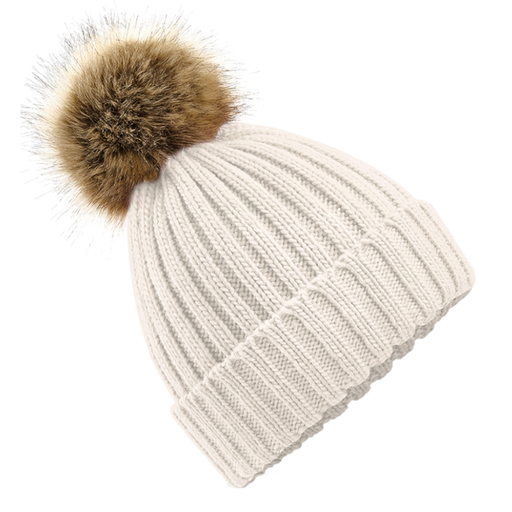 Gorro De Punto Con Pom Pom De Pelo Beechfield