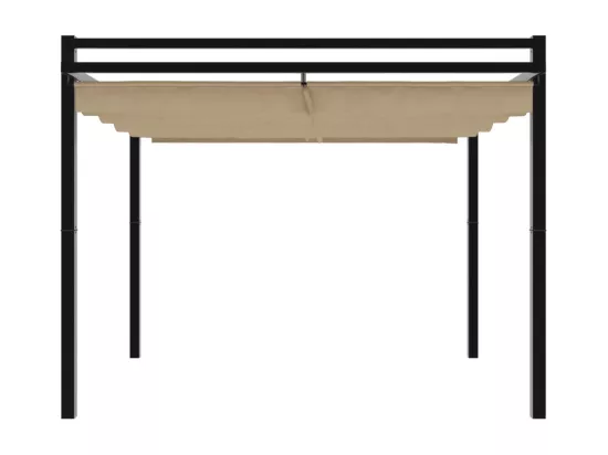 Tonnelle de jardin avec toit rétractable taupe 3x3 m aluminium