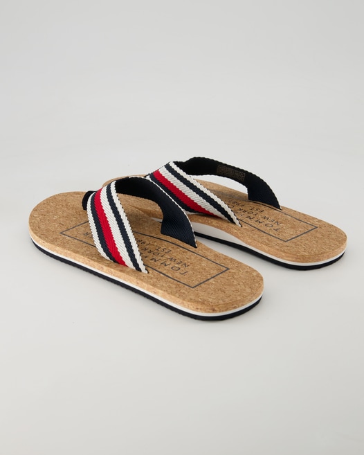 Tommy Hilfiger Cork Beach Sandal Zehentrenner in Blau