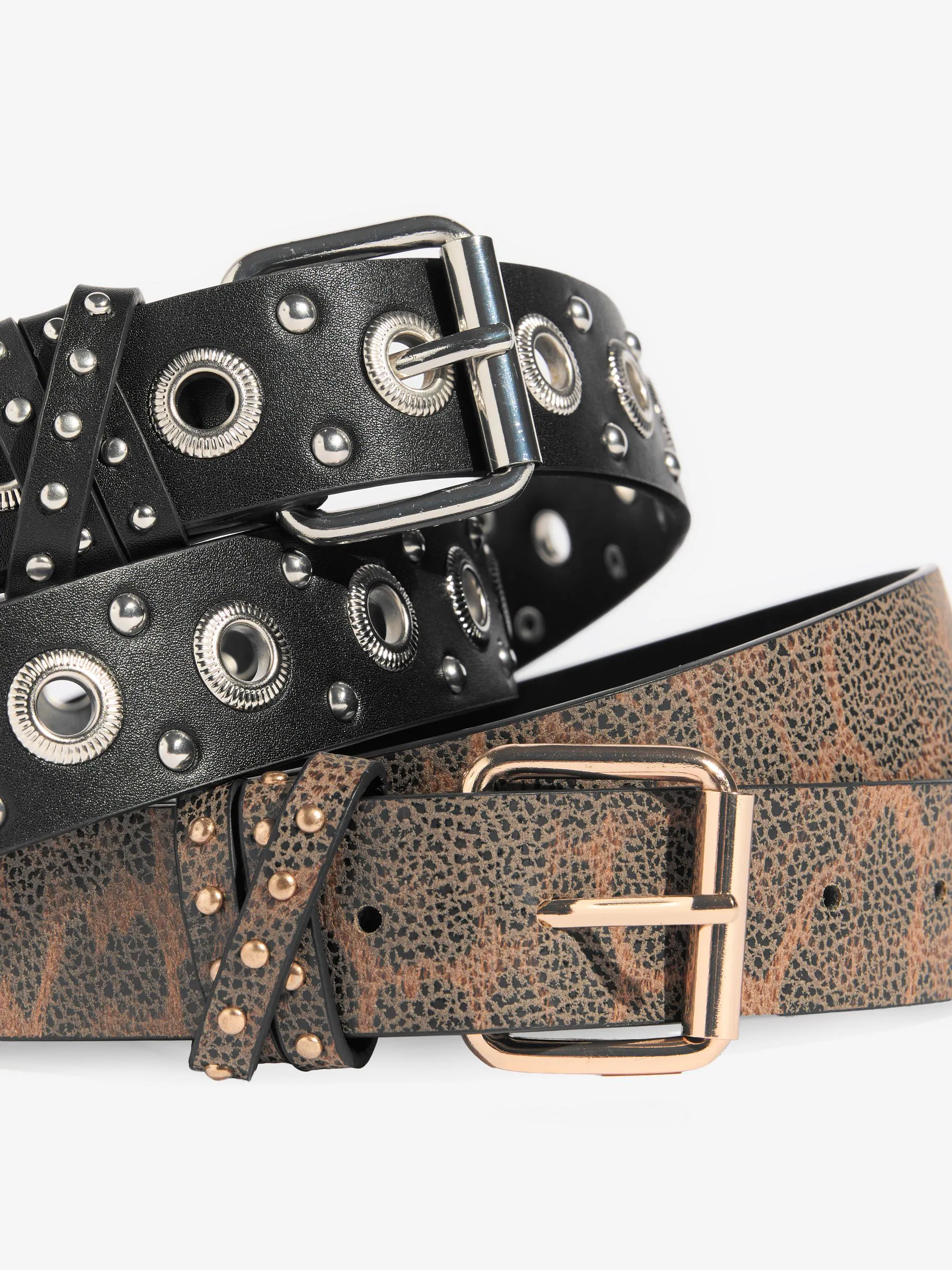 Leopard Print and Studded - Lipsy Belts 2 Pack