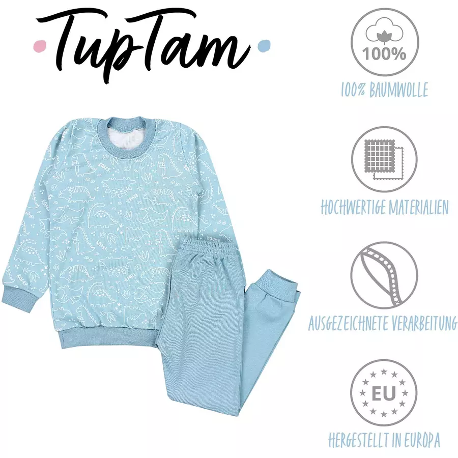 TupTam Kinder Jungen Pyjama Set Langarm 2-teilig mint