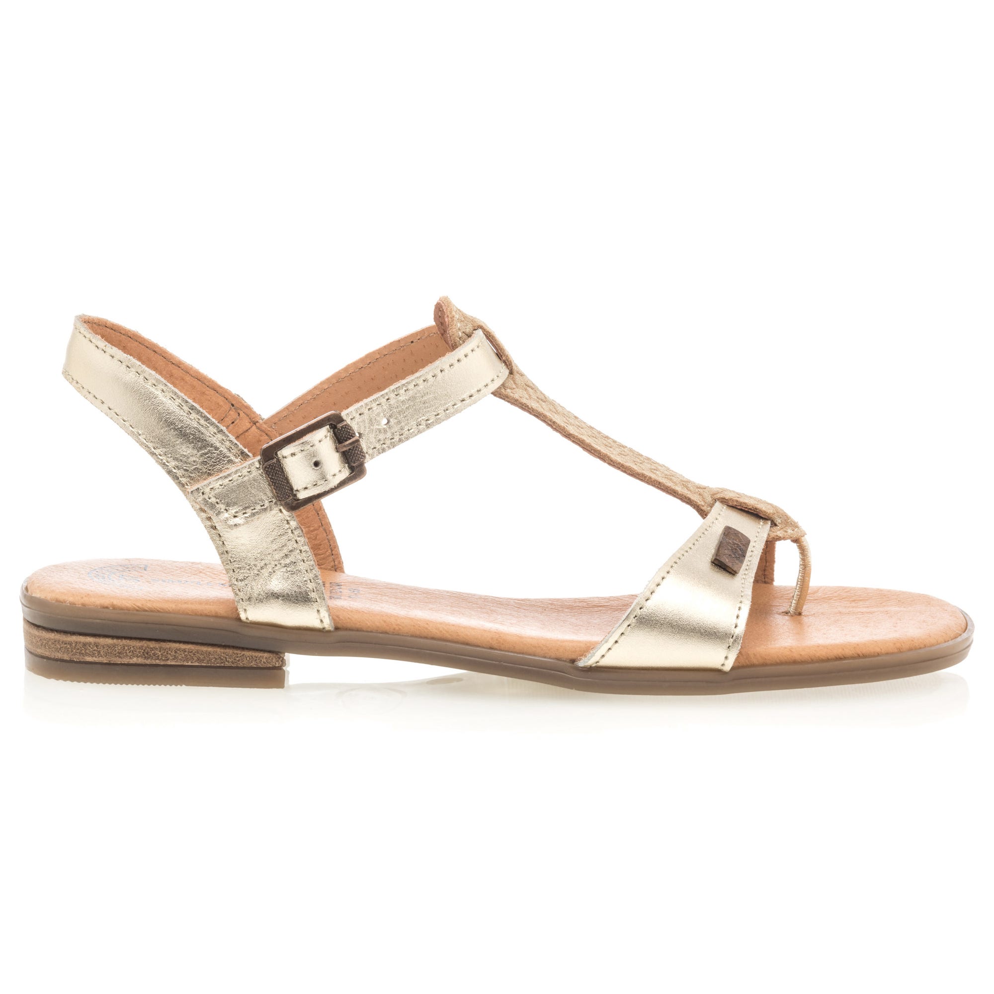 Nu-pieds Femme en cuir or