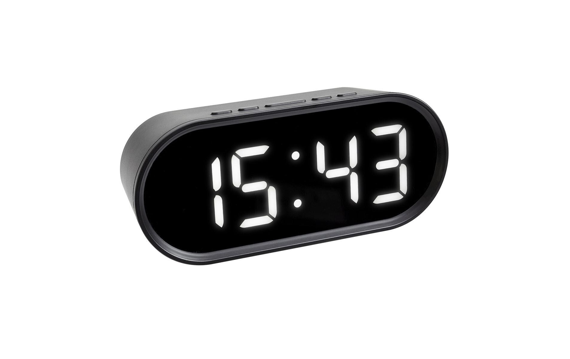 Digitalwecker Schwarz/WeissDigitaler Wecker mit LED-Leuchtziffern