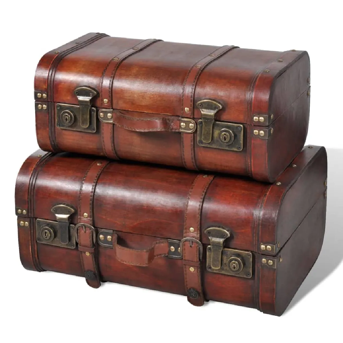 VIDAXL Coffres de Rangement Vintage - Marron (2 pcs)