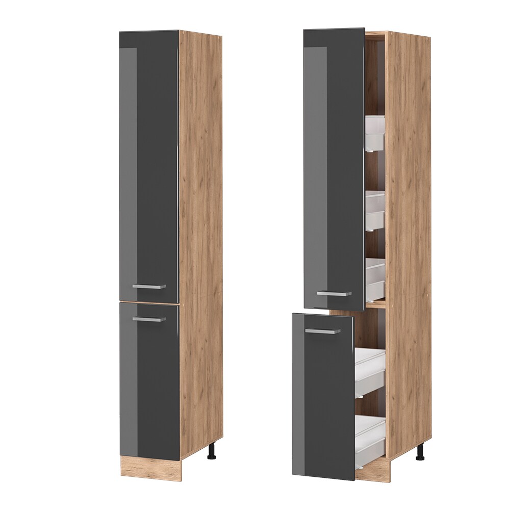 Vicco Apothekerhochschrank Küchenschrank Küchenzeile R-Line 30 cm Eiche Anthrazit