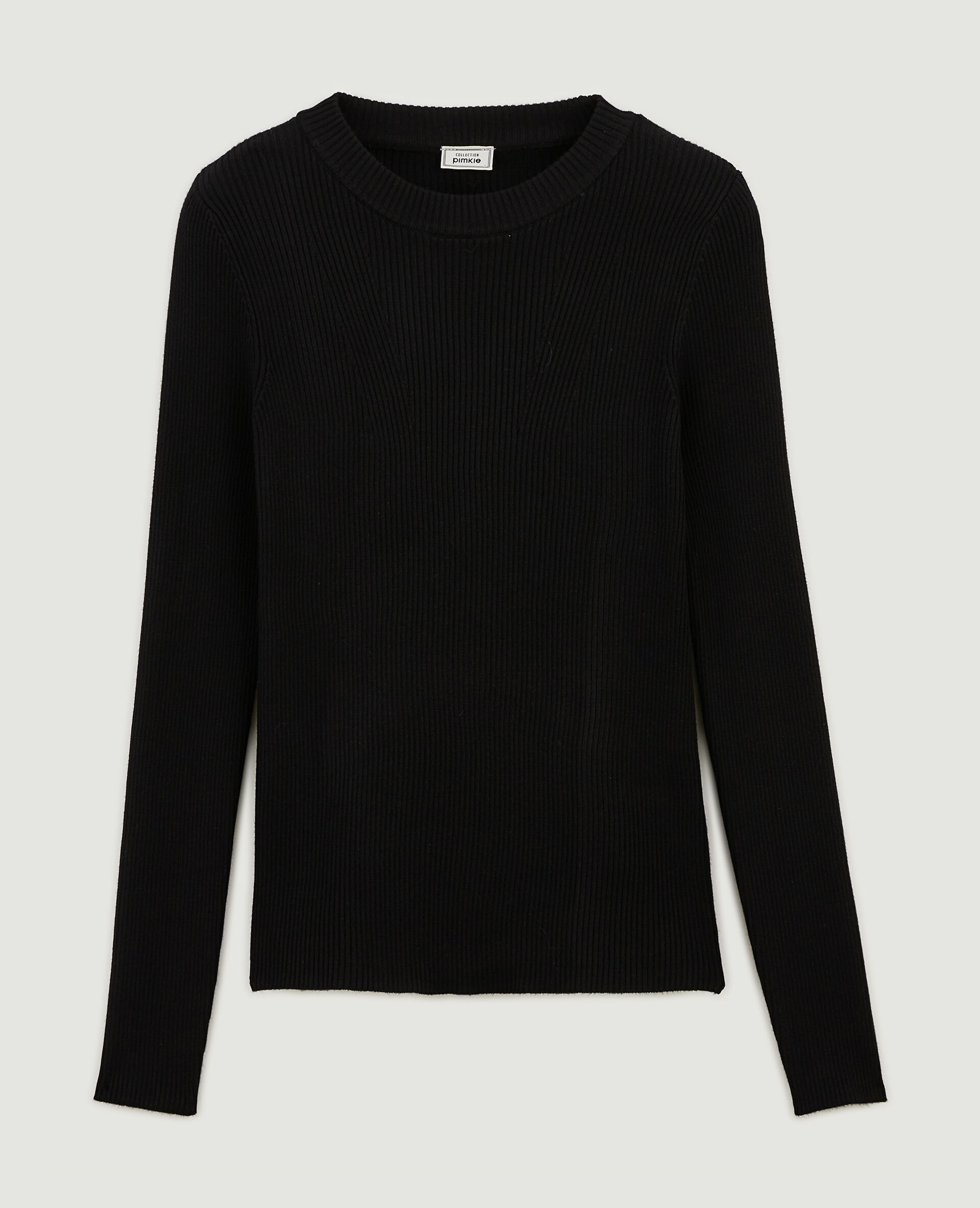 Pull en maille col rond - Noir