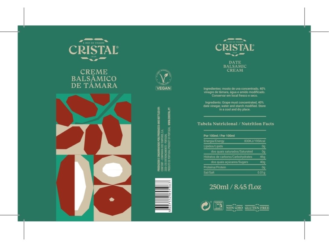 CREME BALSÂMICO CRISTAL DE TÂMARA 250ML