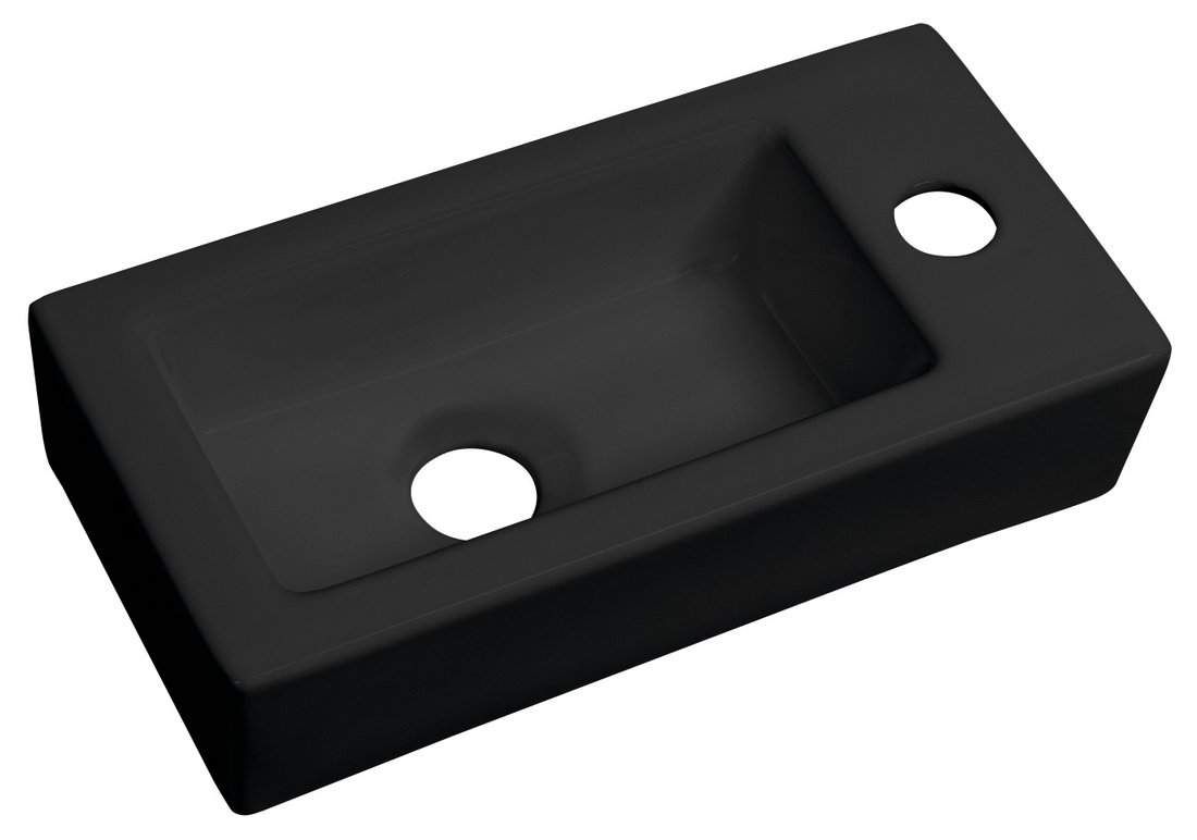 Sapho Zoe keramische fontein 37x18cm zwart mat