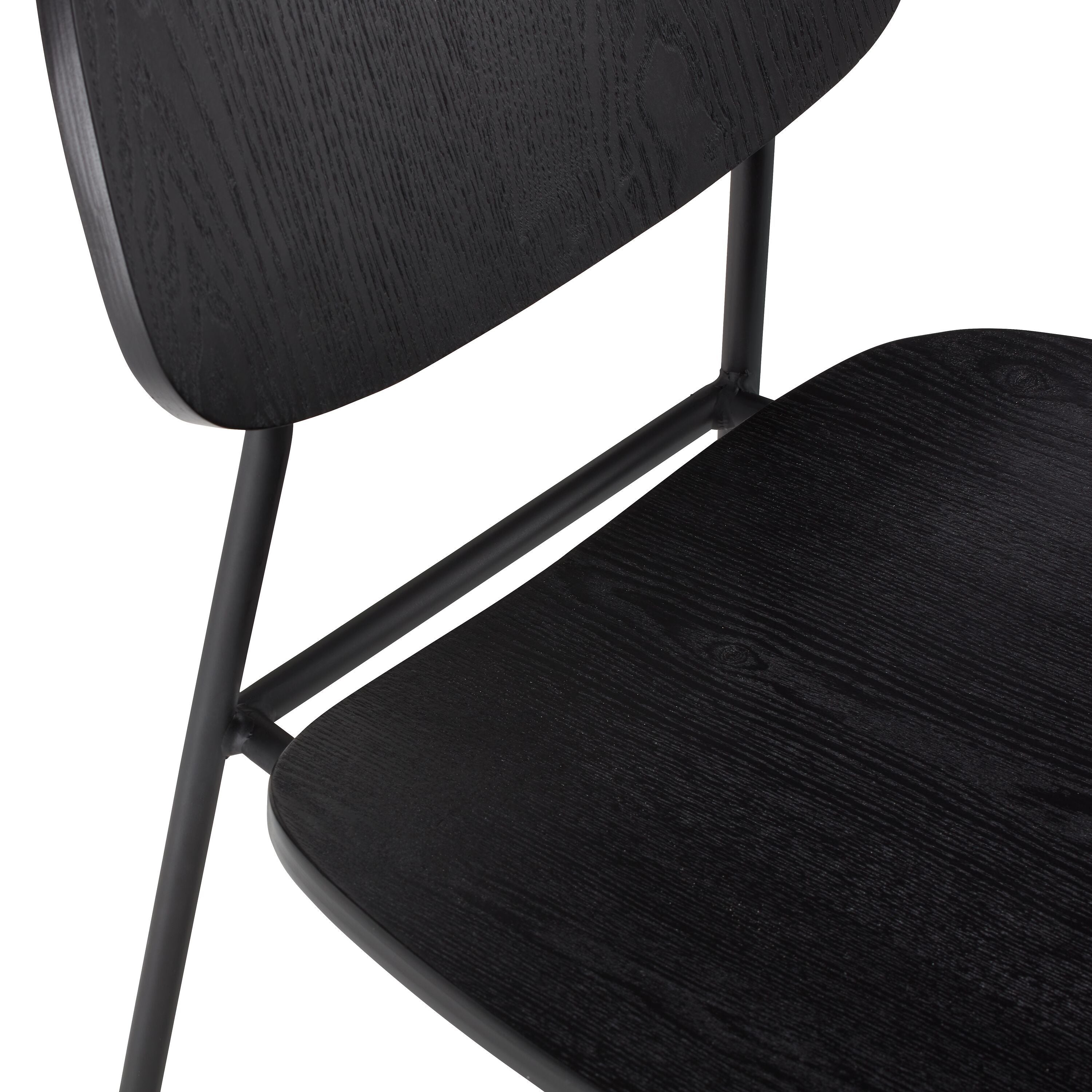 GINO Stuhl schwarz - Schwarz / B: 45.0 cm x T: 51.0 cm x H: 82.0 cm