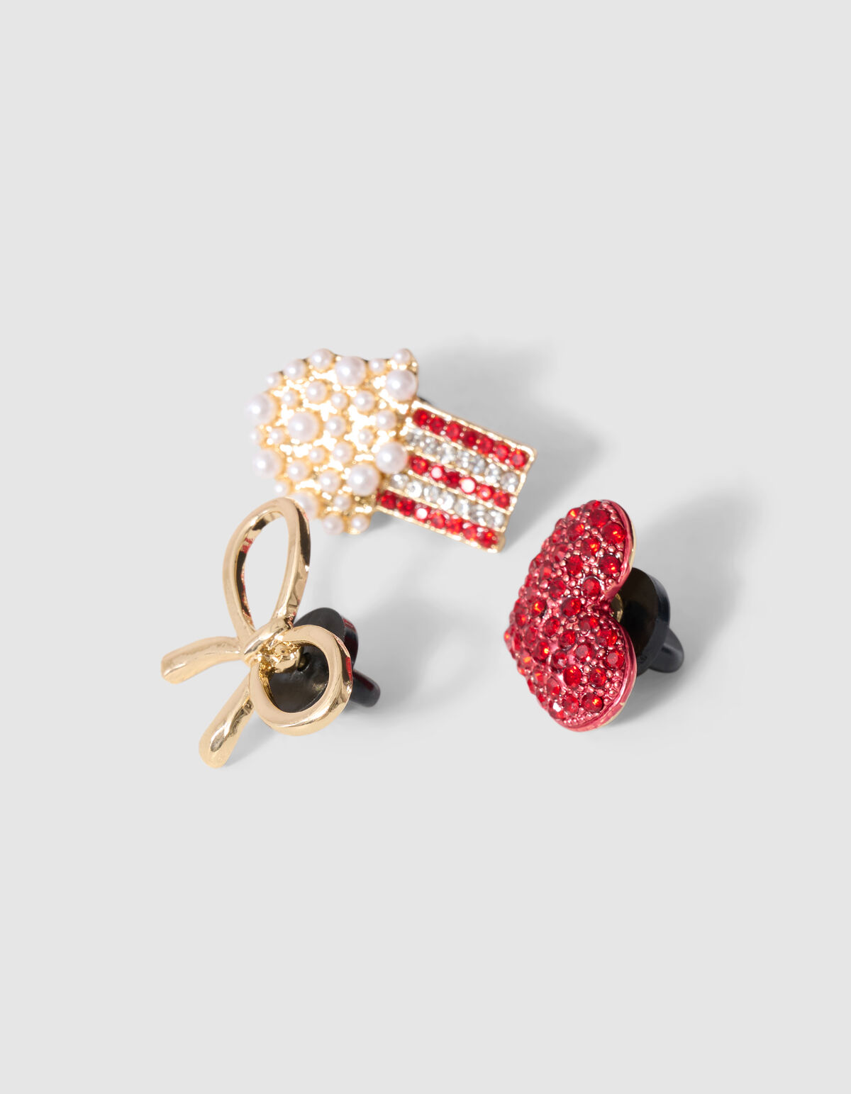 Popcorn Broche Set Rood