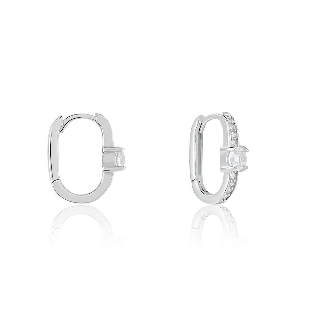 Créoles Francene Argent Blanc Oxyde De Zirconium